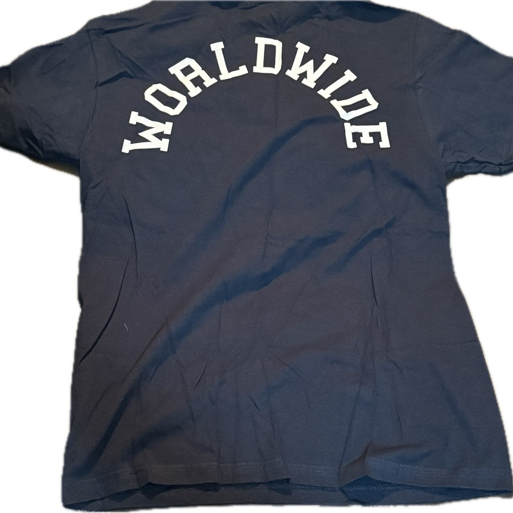 Brand New Navy Blue T-Shirt with Worldwide Print